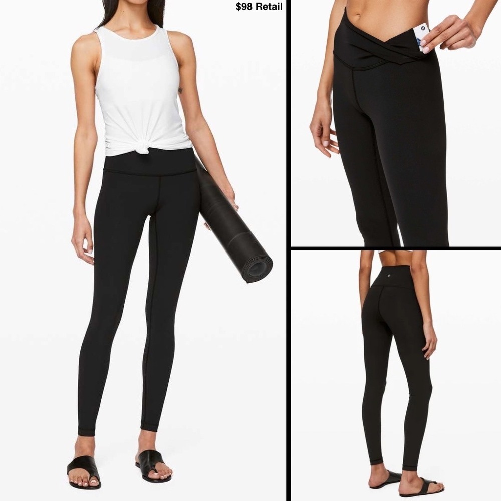 LULULEMON Wunder Under High-Rise Tight 28" Size 6 Black Luxtreme Yoga Leggings - Picture 1 of 13